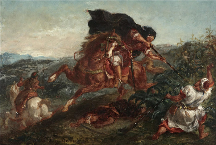 欧仁·德拉克鲁瓦（Eugene Delacroix，法国画家）作品 - 战斗