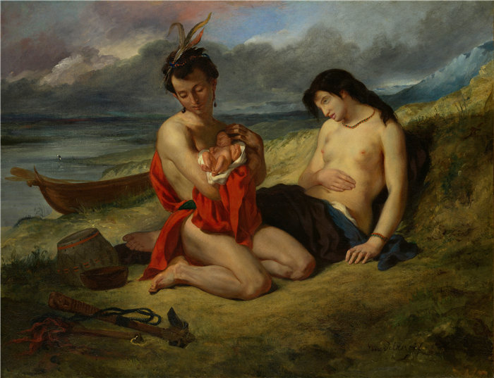 欧仁·德拉克鲁瓦（Eugene Delacroix，法国画家）作品 - 纳奇兹 (1823–24 和 1835)