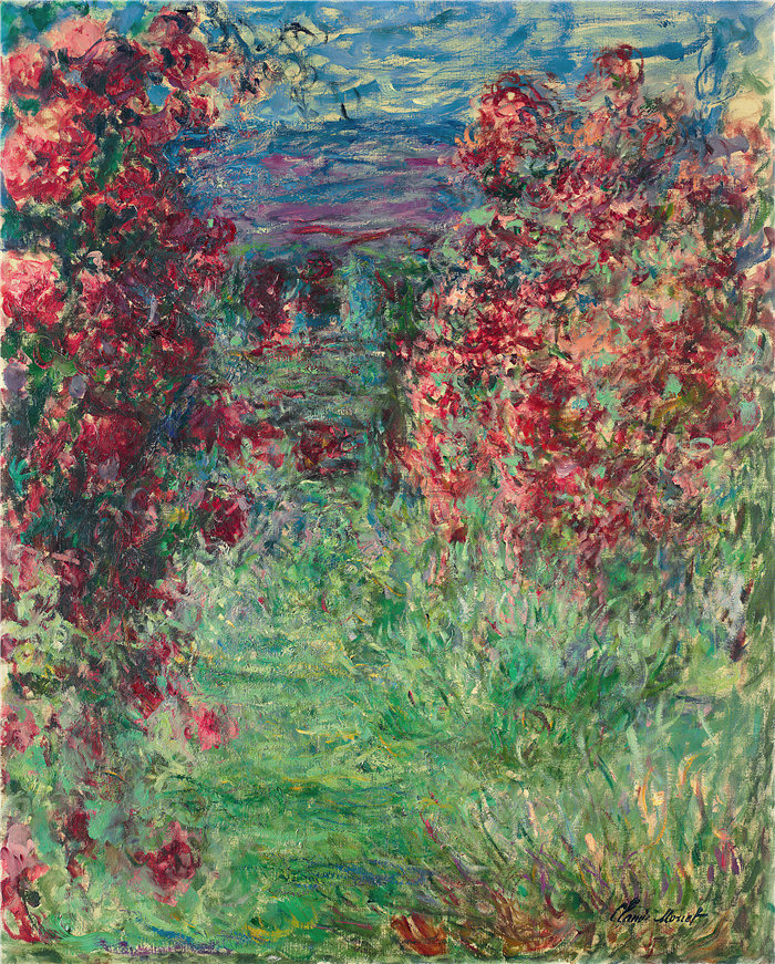 克洛德·莫奈(Claude Monet,法国画家)作品- 玫瑰之家 (1925)