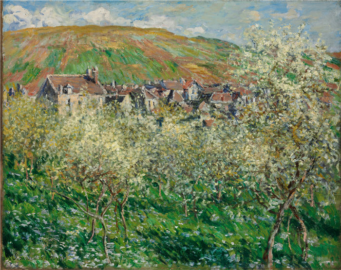 克洛德·莫奈（Claude Monet，法国画家）作品- 开花的梅树 (1879)