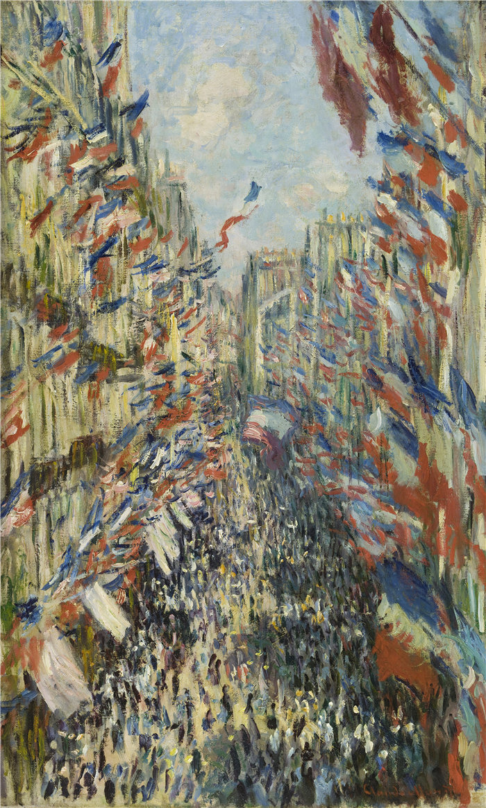 克洛德·莫奈（Claude Monet，法国画家）作品- 巴黎蒙托盖尔街。1878 年 6 月 30 日的庆祝活动 (1878)