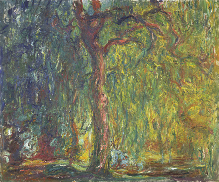 克洛德·莫奈（Claude Monet，法国画家）作品- 垂柳 (1918–19)