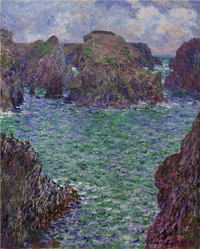 克洛德·莫奈（Claude Monet，法国画家）作品- 贝尔岛古尔法港 (1887)