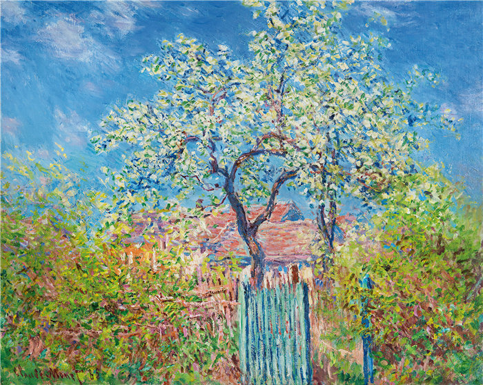 克洛德·莫奈（Claude Monet，法国画家）作品- 盛开的梨树(1885)