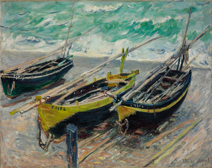 克洛德·莫奈（Claude Monet，法国画家）作品- 三艘渔船