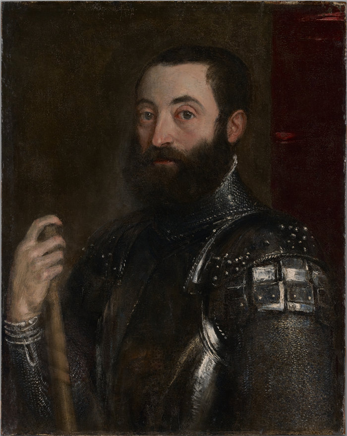 提香（Titian，意大利画家）作品--乌尔比诺公爵 Guidobaldo II della Rovere 的肖像（1545 年）