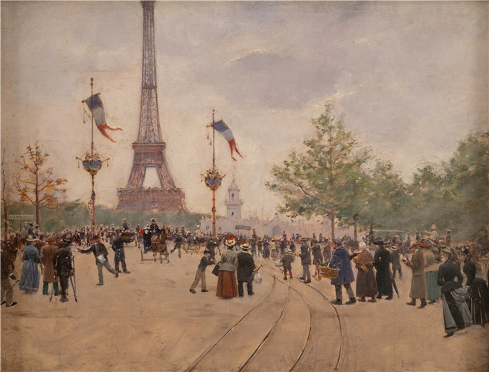 让·贝罗 (Jean Béraud，法国画家) 作品--1889年（1889年）世博会开幕
