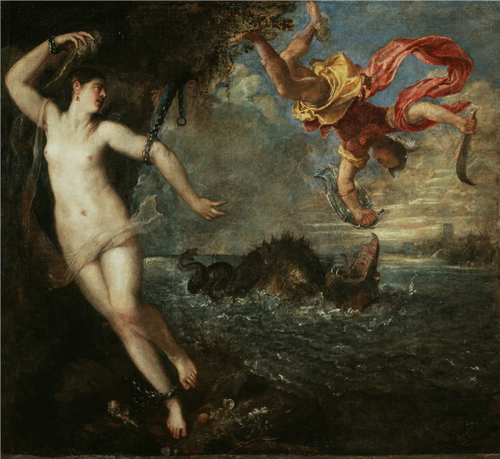 提香（Titian，意大利画家）作品--珀尔修斯和仙女座（约 1554 – 1556 年）