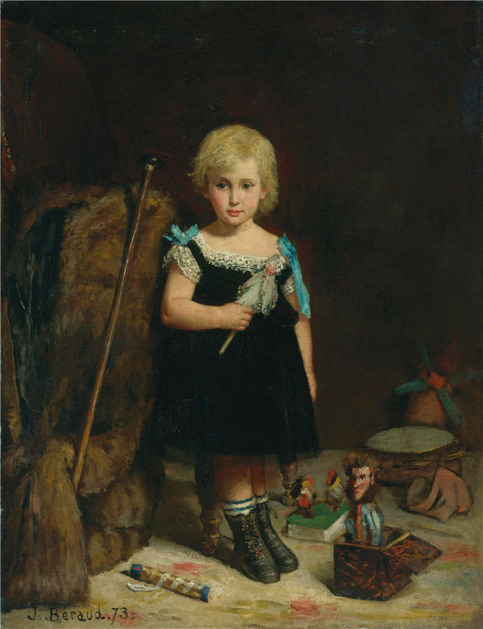 让·贝罗 (Jean Béraud，法国画家) 作品--阿尔弗雷德·奥古斯特·弗雷德里克·维克多·拉巴特·德兰伯特 (1873) 的肖像