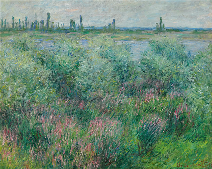 克洛德·莫奈（Claude Monet，法国画家）作品- 维瑟伊尔附近的塞纳河畔(1881)