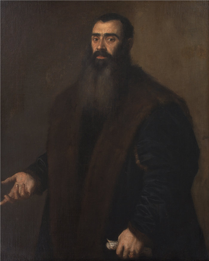 提香（Titian，意大利画家）作品--纽伦堡商人和收藏家 Willibald Imhoff the Elder (1519-1580) (1549 - 1570) 的肖像