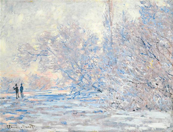 克洛德·莫奈（Claude Monet，法国画家）作品- 霜冻的吉维尼 (1885)