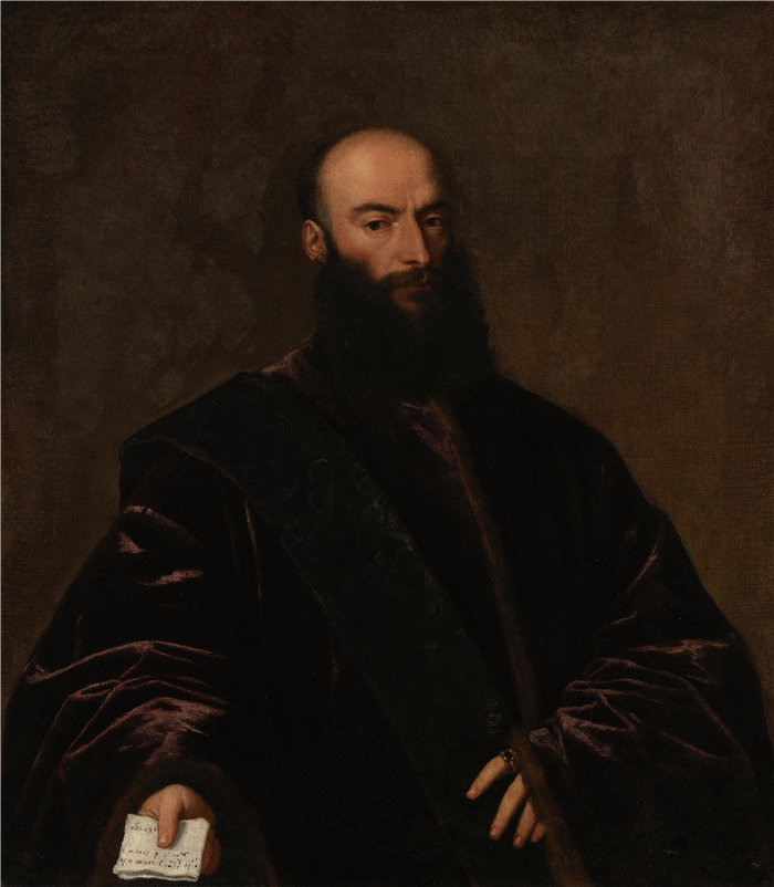 提香(Titian,意大利画家)作品--Giacomo di Andrea Dolfin 的肖像(约 1531 年)