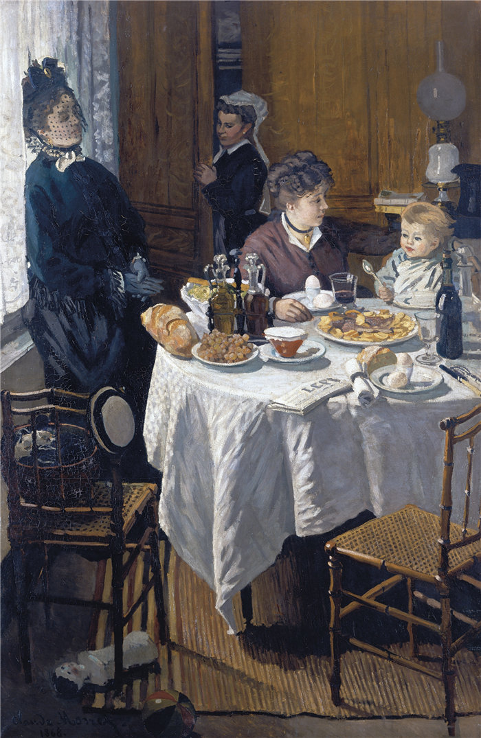 克洛德·莫奈（Claude Monet，法国画家）作品- 午餐会 (1868 – 1869)