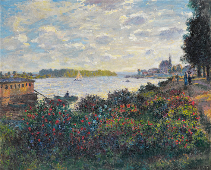 克洛德·莫奈（Claude Monet，法国画家）作品- 塞纳阿金泰尔酒店 (1877)