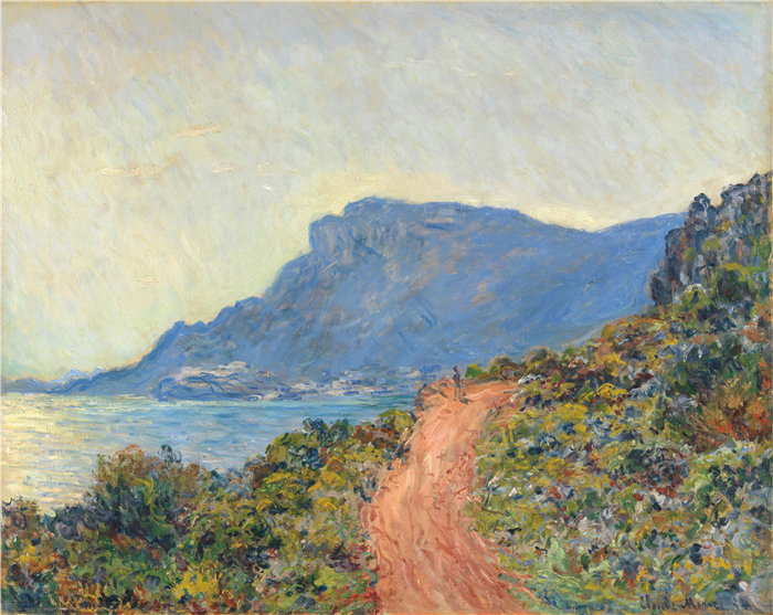 克洛德·莫奈（Claude Monet，法国画家）作品- 摩纳哥附近的滨海大道 (1884)