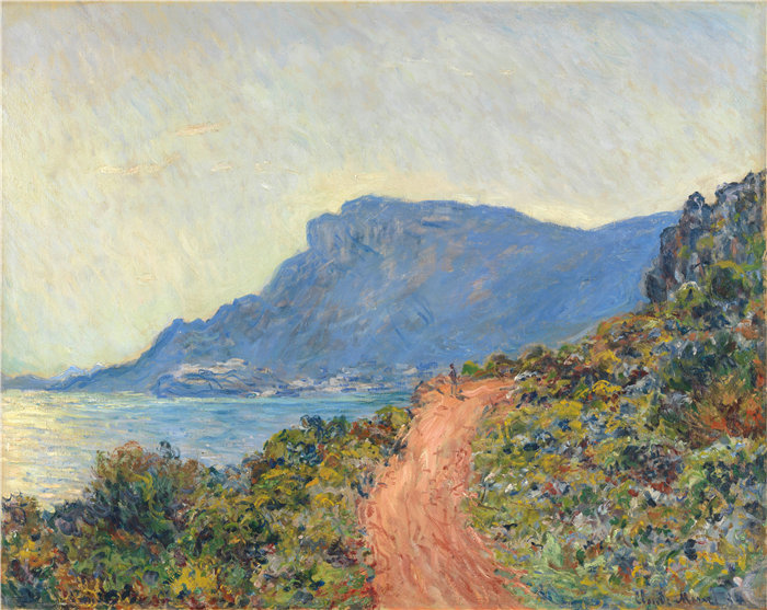 克洛德·莫奈(Claude Monet,法国画家)作品- 摩纳哥附近的滨海大道 (1884)