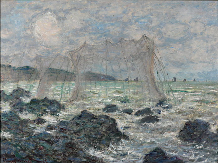 克洛德·莫奈(Claude Monet,法国画家)作品- 普维尔的渔网 (1882)