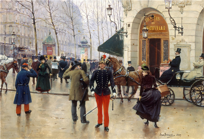 让·贝罗 (Jean Béraud，法国画家) 作品--杂耍剧场 (1889)