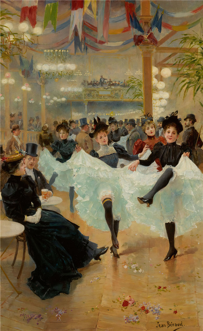 让·贝罗 (Jean Béraud，法国画家) 作品--巴黎咖啡馆
