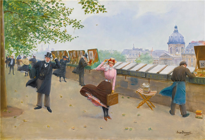 让·贝罗 (Jean Béraud，法国画家) 作品--塞纳河之龙酒店