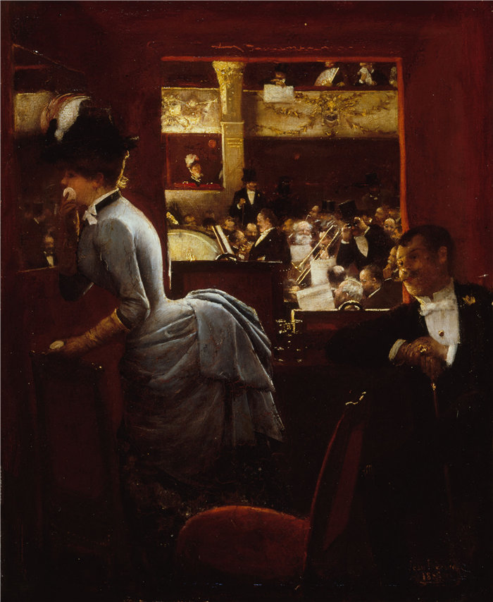 让·贝罗 (Jean Béraud，法国画家) 作品--拉贝恩，在综艺剧院（1883年）