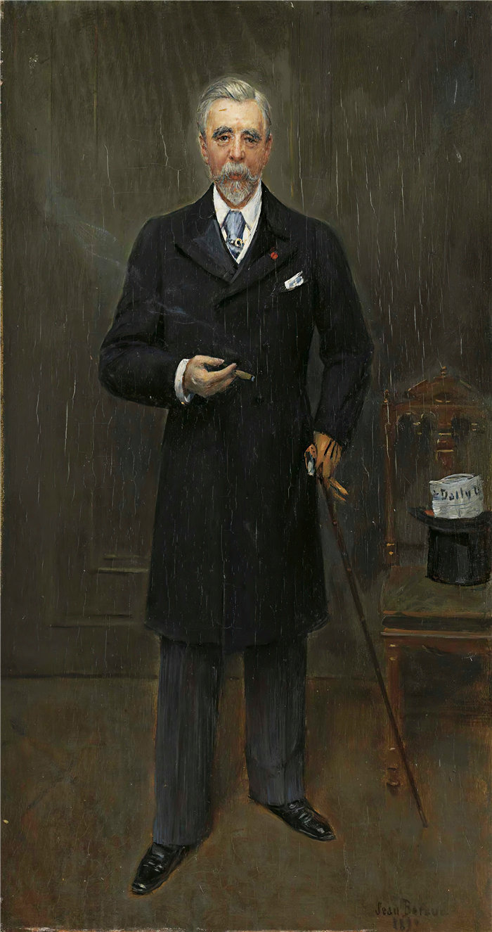 让·贝罗 (Jean Béraud，法国画家) 作品--坎贝尔·克拉克爵士的肖像（1899 年）
