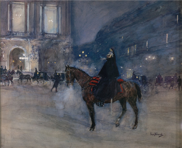 让·贝罗 (Jean Béraud，法国画家) 作品--晚宴歌剧院（1867-1935）