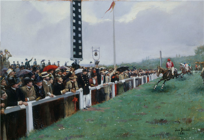 让·贝罗 (Jean Béraud，法国画家) 作品--到达柱子 (1886)