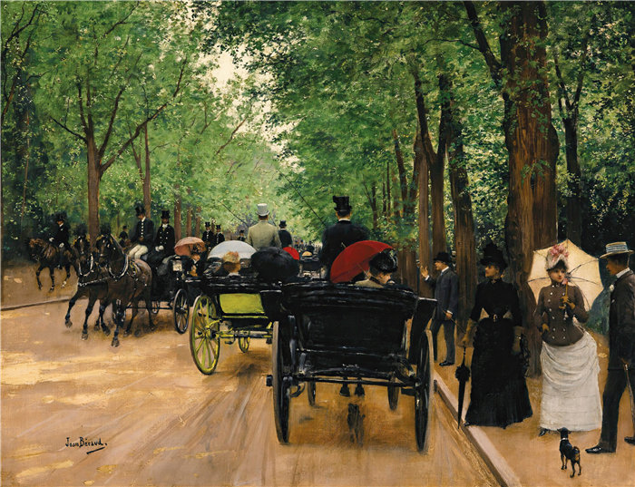 让·贝罗 (Jean Béraud，法国画家) 作品--布洛涅森林