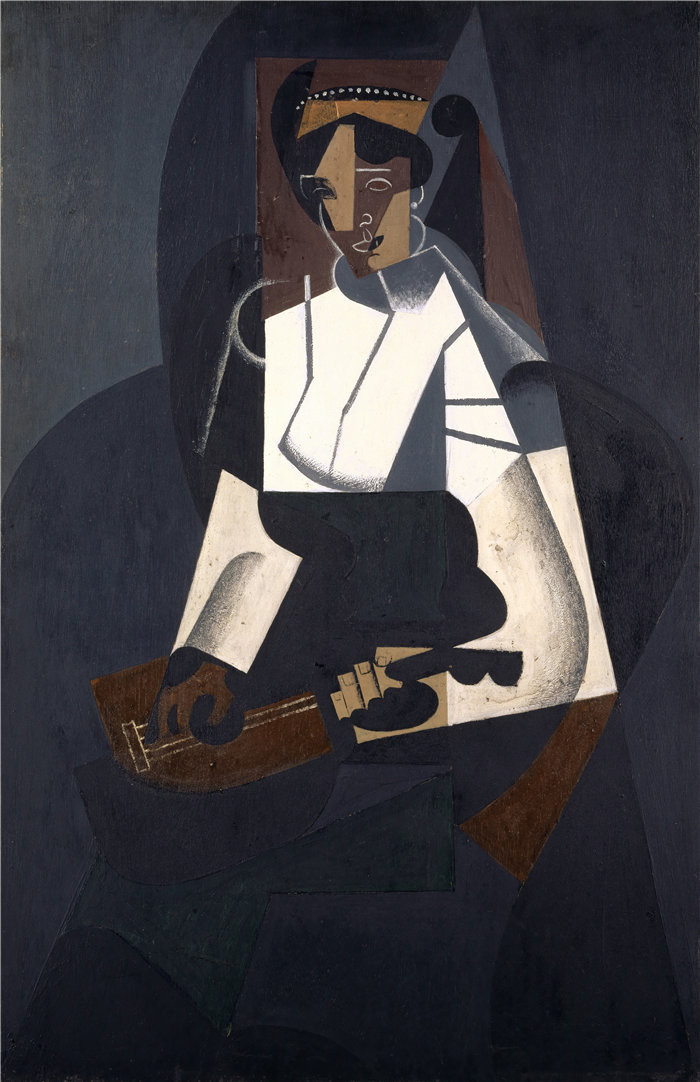 胡安·格里斯(Juan Gris，西班牙画家)作品--曼陀林的女人 (1916)