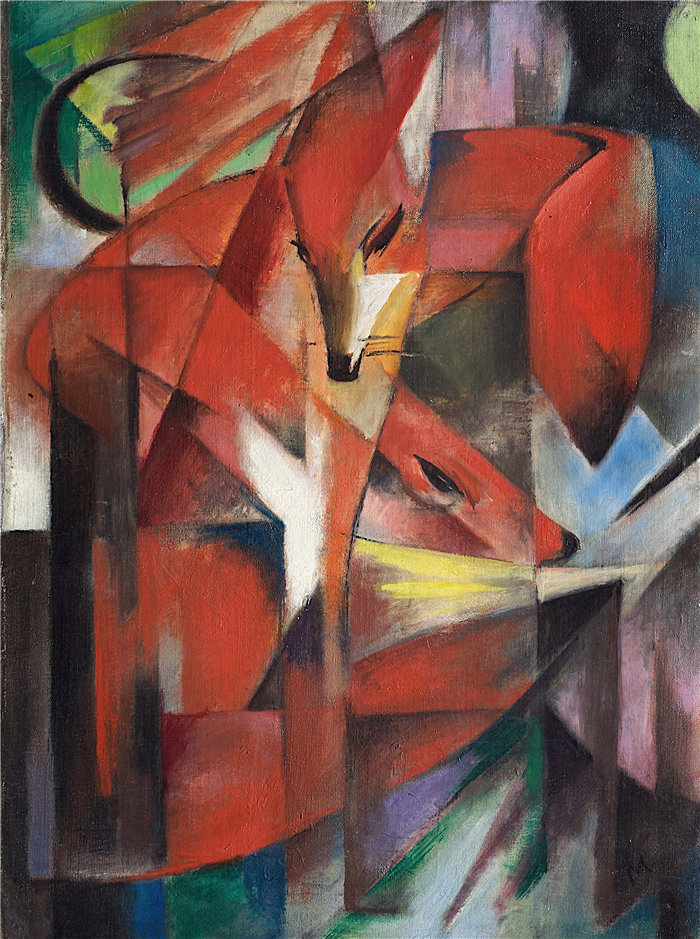 弗朗茨·马克(Franz Marc，德国画家)作品--狐狸 (1913)