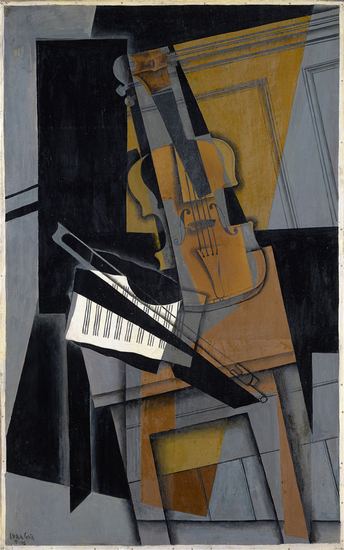 胡安·格里斯(Juan Gris，西班牙画家)作品--小提琴 (1916)