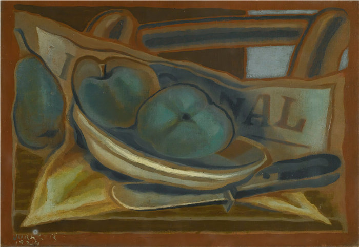 胡安·格里斯(Juan Gris，西班牙画家)作品--苹果(1924)