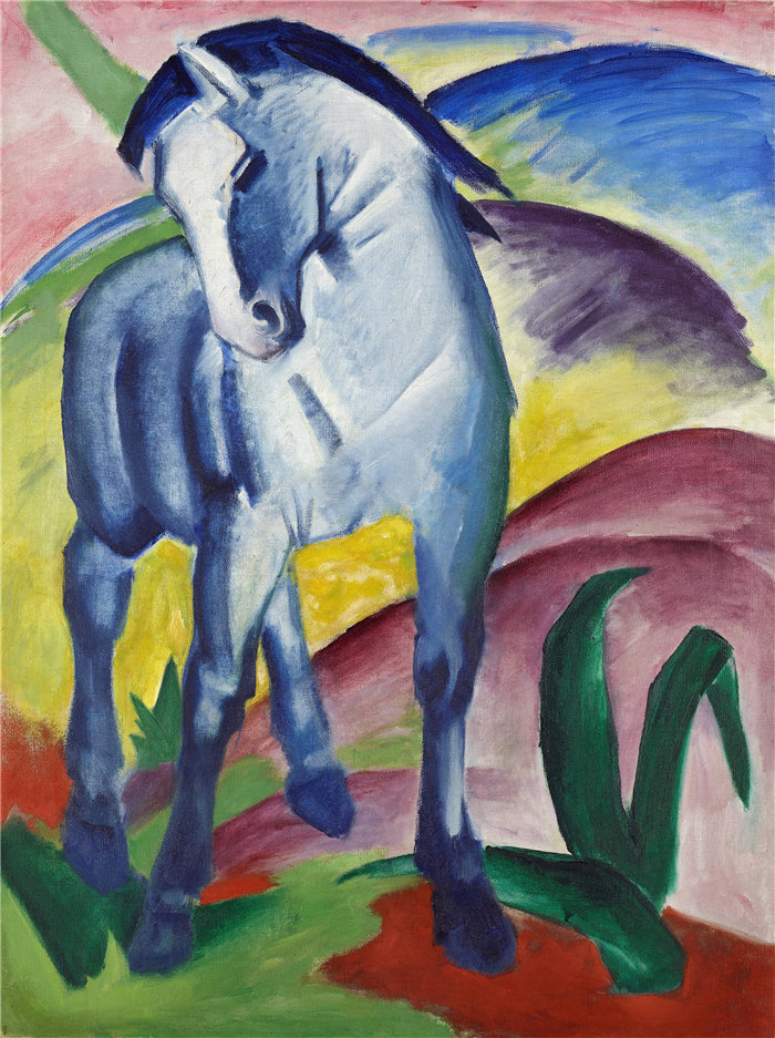 弗朗茨·马克(Franz Marc，德国画家)作品--蓝马 I (1911)