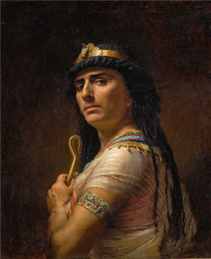弗雷德里克·阿瑟·布里奇曼(Frederic Arthur Bridgman,美国画家)作品--埃及牧师(1877 年)