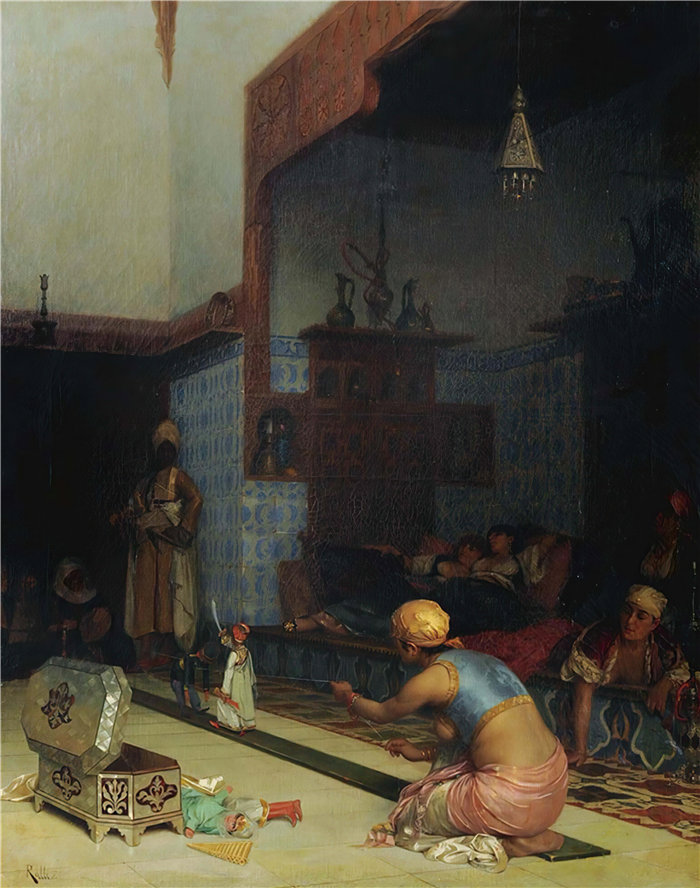 西奥多罗斯·拉利（Theodoros Ralli，希腊画家）作品--后宫里的木偶