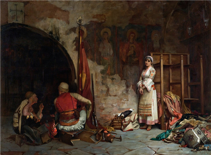 西奥多罗斯·拉利（Theodoros Ralli，希腊画家）作品--俘虏（土耳其掠夺）（1885）