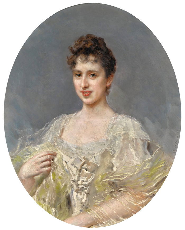 雷蒙多·德·马德拉索·加雷特(Raimundo de Madrazo y Garreta,西班牙画家)-- 克洛蒂尔德,马奎萨·德·阿克里科勒 (1892)