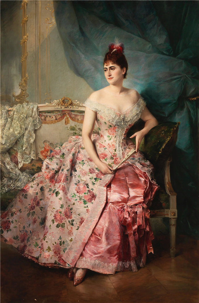 雷蒙多·德·马德拉索·加雷特（Raimundo de Madrazo y Garreta，西班牙画家）-- 一位女士的肖像