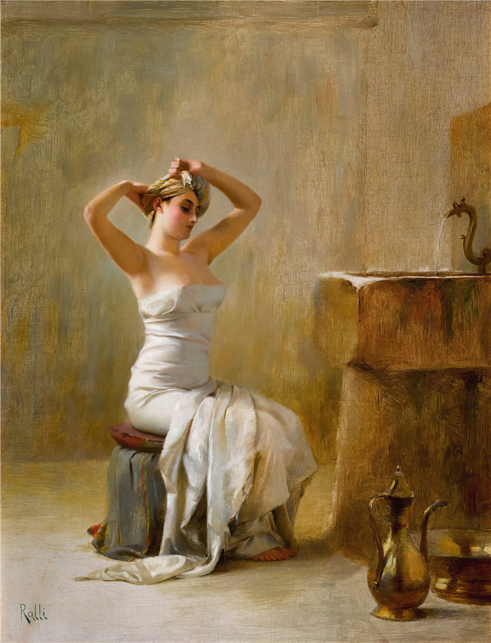 西奥多罗斯·拉利（Theodoros Ralli，希腊画家）作品--沐浴后