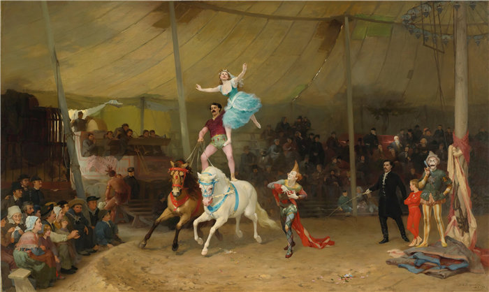 弗雷德里克·阿瑟·布里奇曼（Frederic Arthur Bridgman，美国画家）作品--法国美国马戏团（1869-70 年）