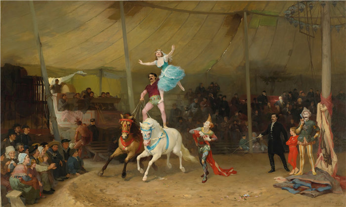 弗雷德里克·阿瑟·布里奇曼(Frederic Arthur Bridgman,美国画家)作品--法国美国马戏团(1869-70 年)