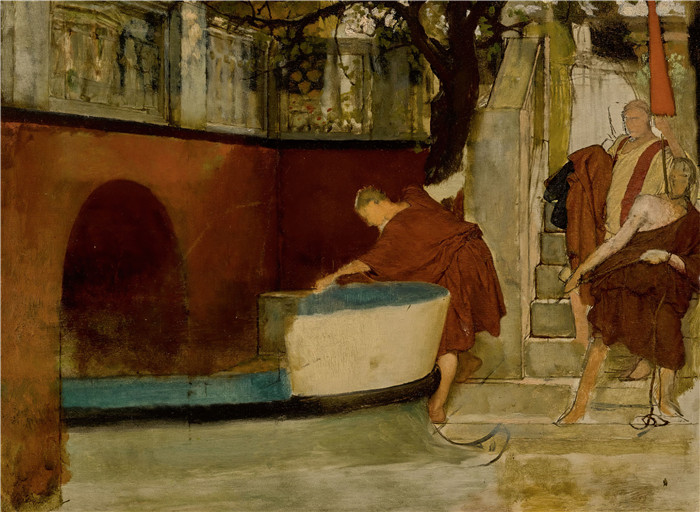 劳伦斯·阿尔玛·塔德玛（Lawrence Alma-Tadema，荷兰画家)作品--在驳船上登船
