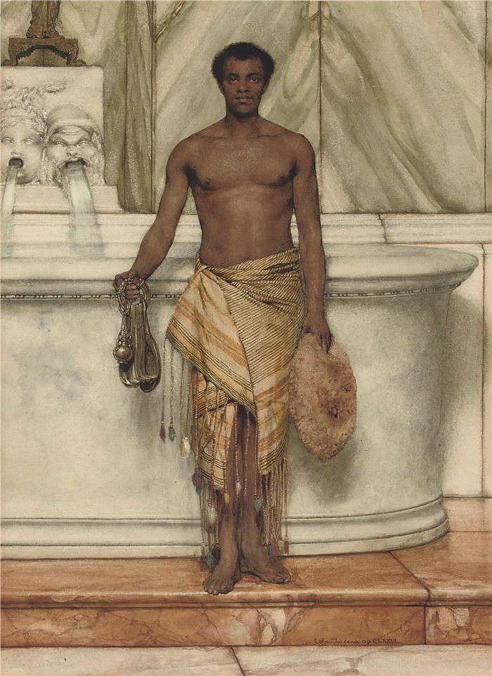 劳伦斯·阿尔玛·塔德玛（Lawrence Alma-Tadema，荷兰画家)作品--浴盆