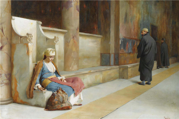 西奥多罗斯·拉利（Theodoros Ralli，希腊画家）作品--在希腊修道院休息