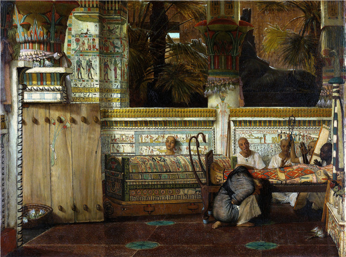 劳伦斯·阿尔玛·塔德玛（Lawrence Alma-Tadema，荷兰画家)作品--埃及寡妇 (1872)