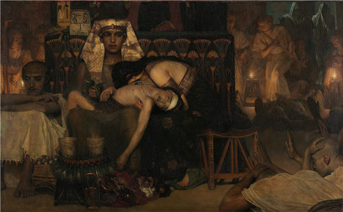 劳伦斯·阿尔玛·塔德玛（Lawrence Alma-Tadema，荷兰画家)作品--法老长子之死 (1872)
