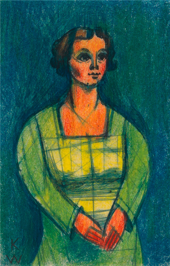 卡尔·维纳（Karl Wiener，奥地利画家 ）作品-女性肖像(1940)