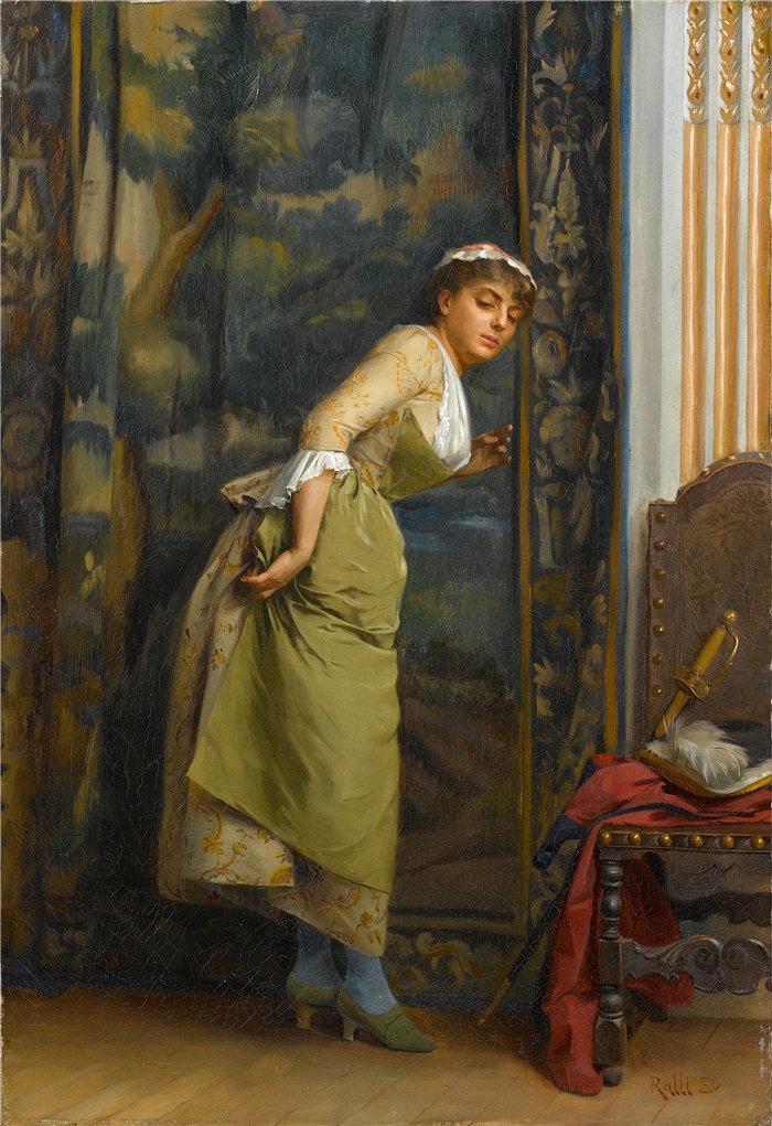 西奥多罗斯·拉利（Theodoros Ralli，希腊画家）作品--窃听 (1880)
